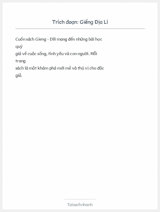 Trích đoạn Giếng Địa Lí