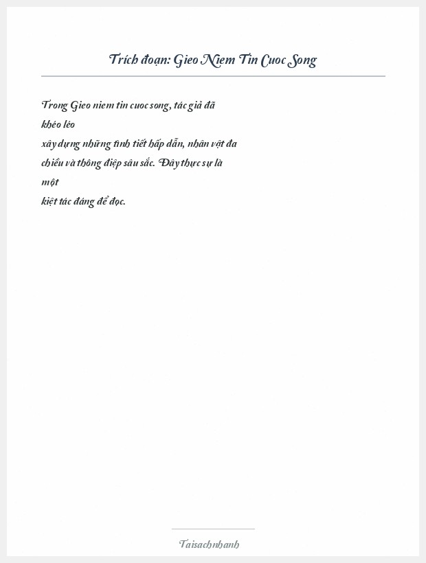 Trích đoạn Gieo Niem Tin Cuoc Song