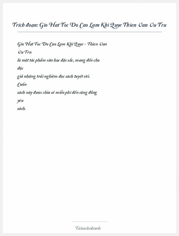 Trích đoạn Gio Hat Toc Do Cao Lam Khi Quye Thien Van Vu Tru