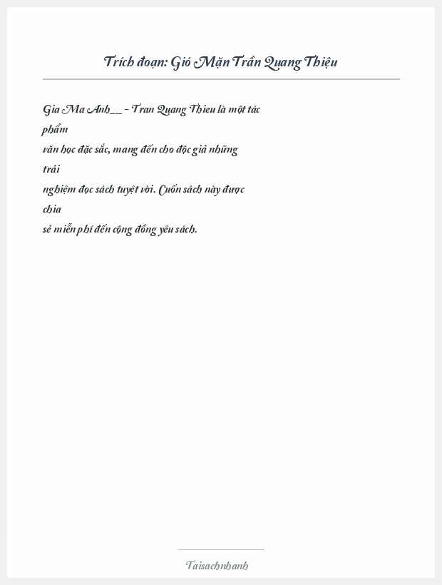 Trích đoạn Gió Mặn Trần Quang Thiệu