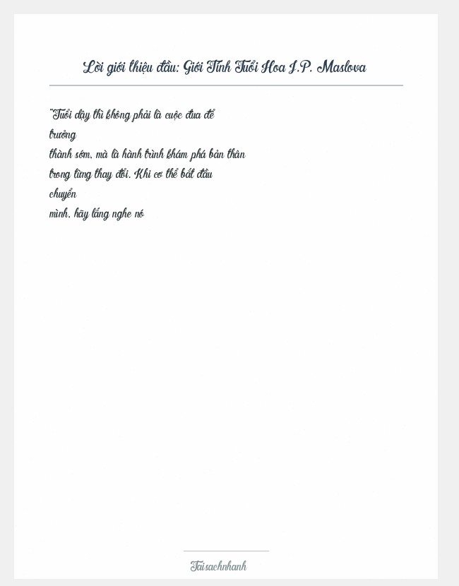 Trích đoạn Giới Tính Tuổi Hoa J.P. Maslova