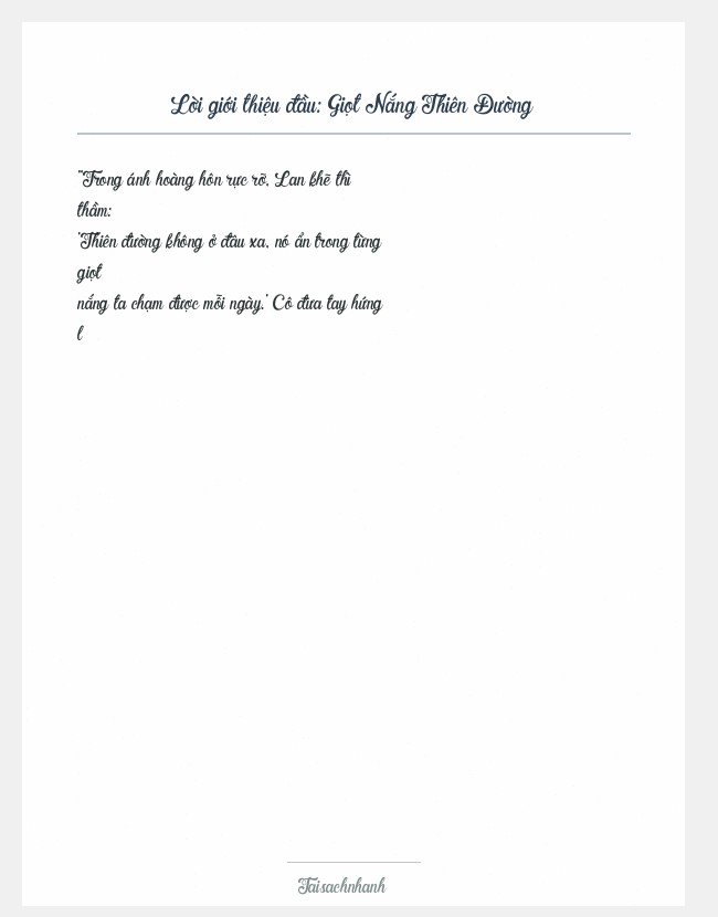 Trích đoạn Giọt Nắng Thiên Đường