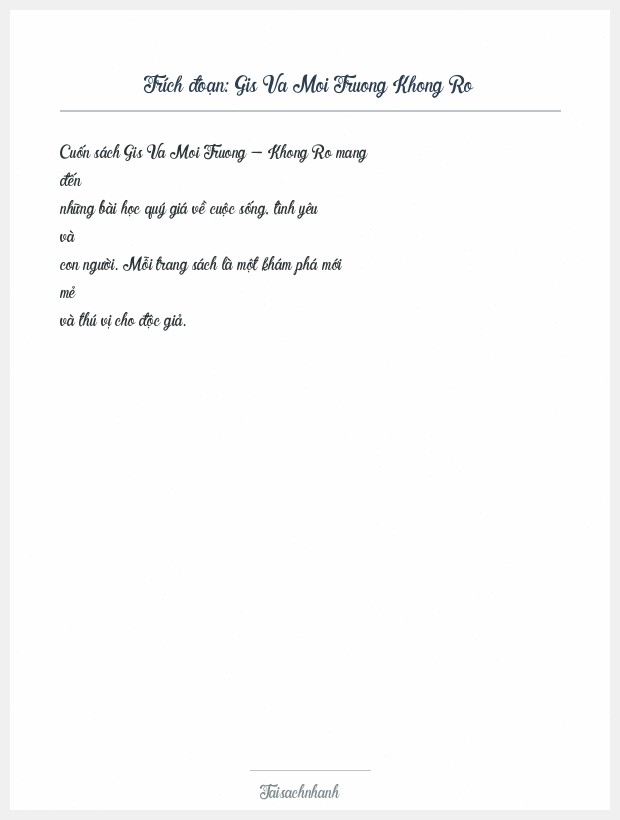 Trích đoạn Gis Va Moi Truong Khong Ro