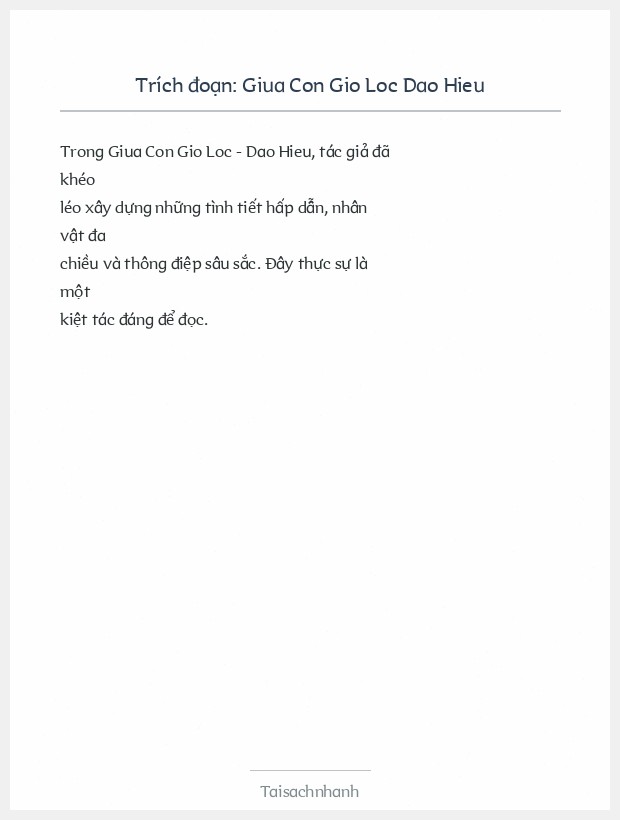 Trích đoạn Giua Con Gio Loc Dao Hieu