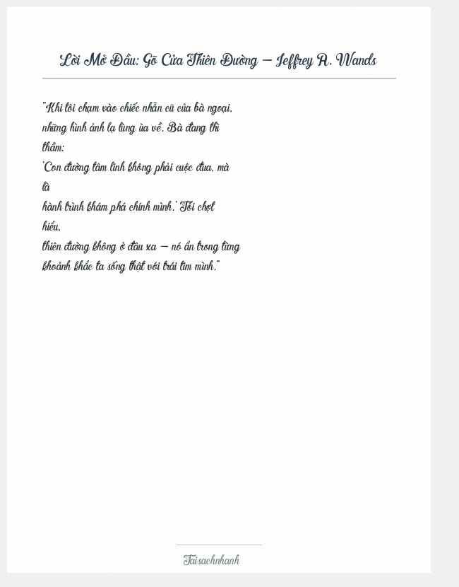 Trích đoạn Gõ Cửa Thiên Đường - Jeffrey A. Wands