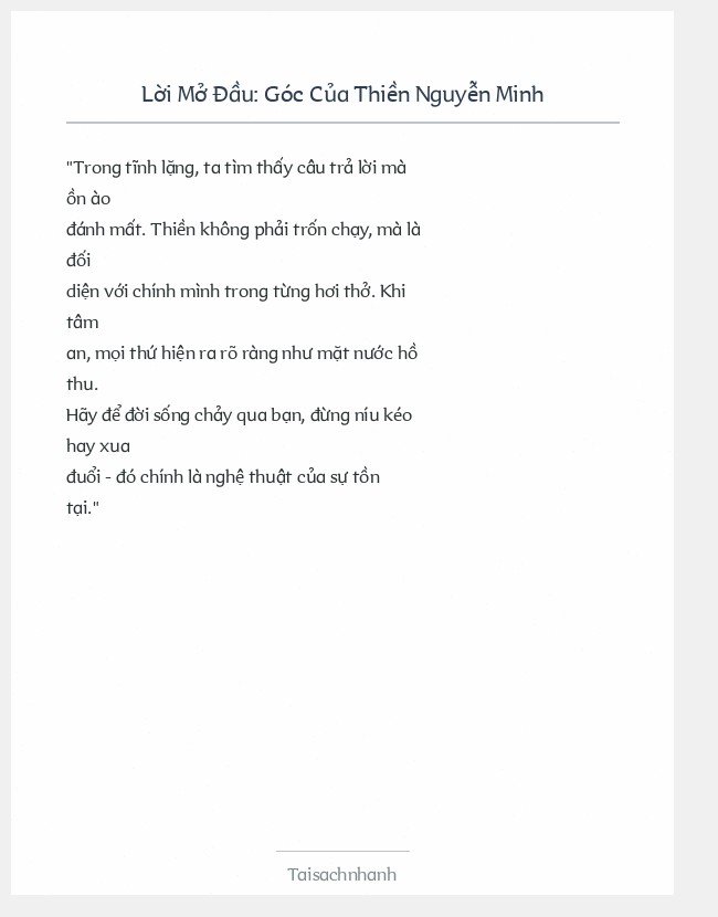 Trích đoạn Góc Của Thiền Nguyễn Minh
