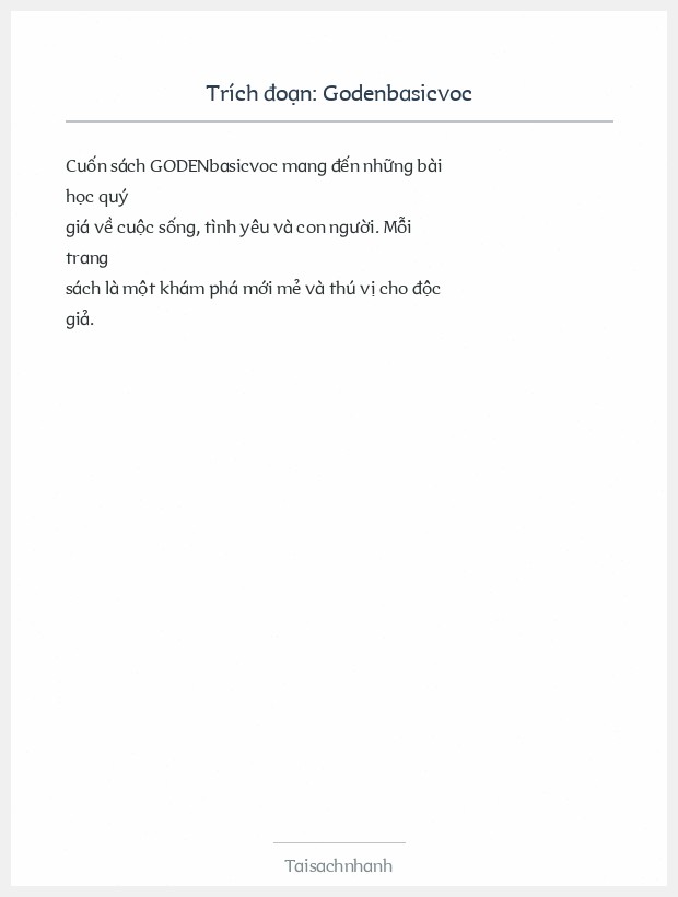 Trích đoạn Godenbasicvoc