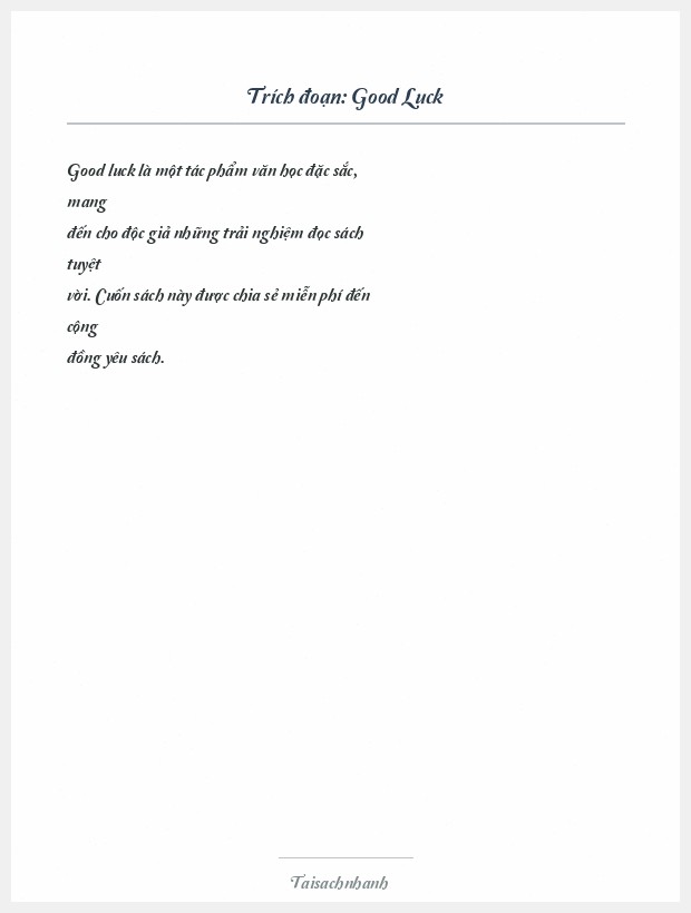Trích đoạn Good Luck