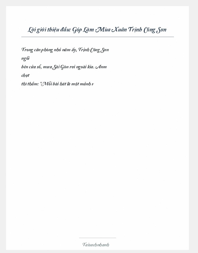 Trích đoạn Góp Làm Mùa Xuân Trịnh Công Sơn