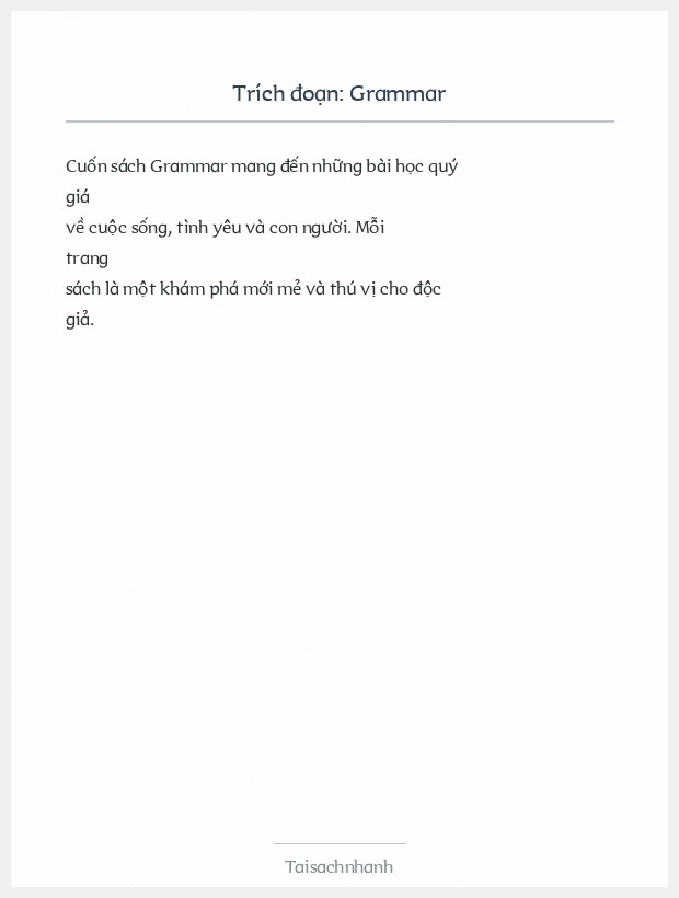 Trích đoạn Grammar