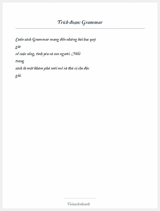 Trích đoạn Grammar
