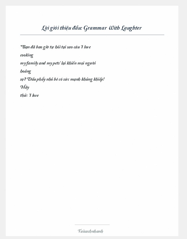 Trích đoạn Grammar With Laughter