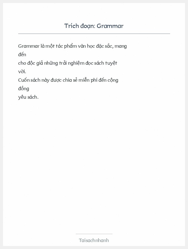 Trích đoạn Grammar