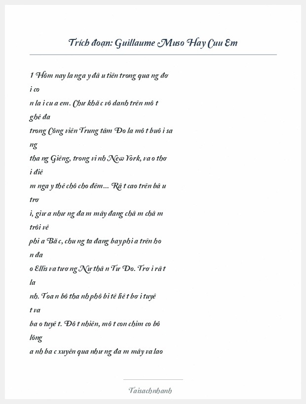 Trích đoạn Guillaume Muso Hay Cuu Em