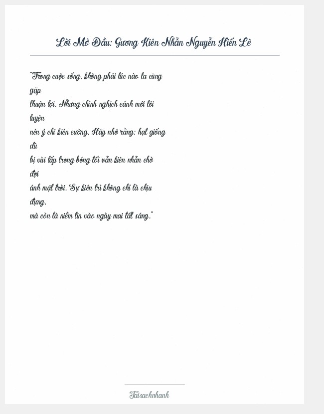 Trích đoạn Gương Kiên Nhẫn Nguyễn Hiến Lê