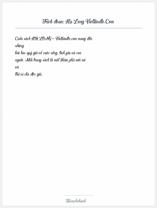 Trích đoạn Hạ Long Vietkindle.Com