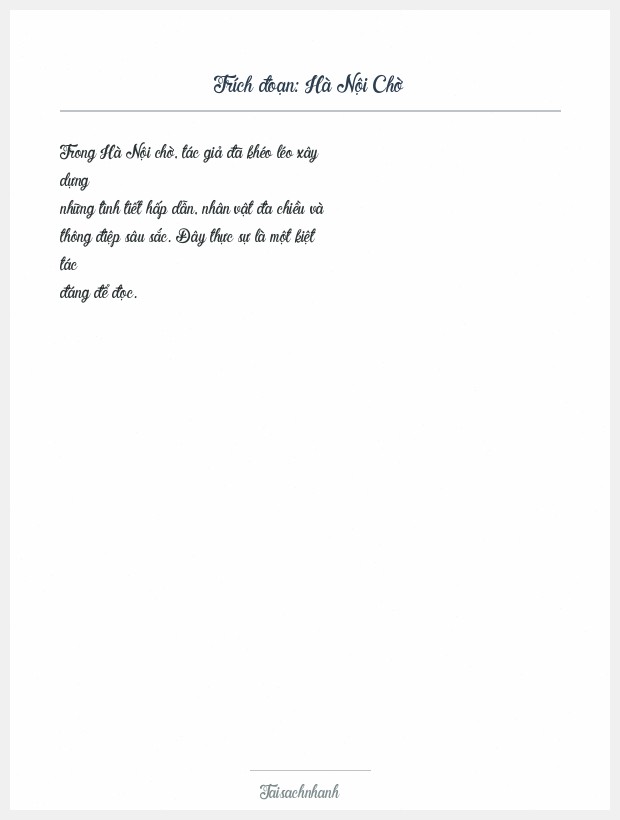 Trích đoạn Hà Nội Chờ