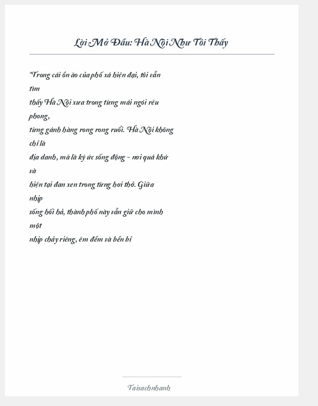 Trích đoạn Hà Nội Như Tôi Thấy