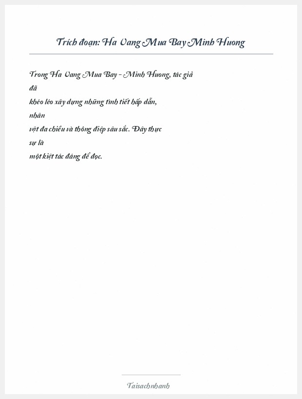 Trích đoạn Ha Vang Mua Bay Minh Huong