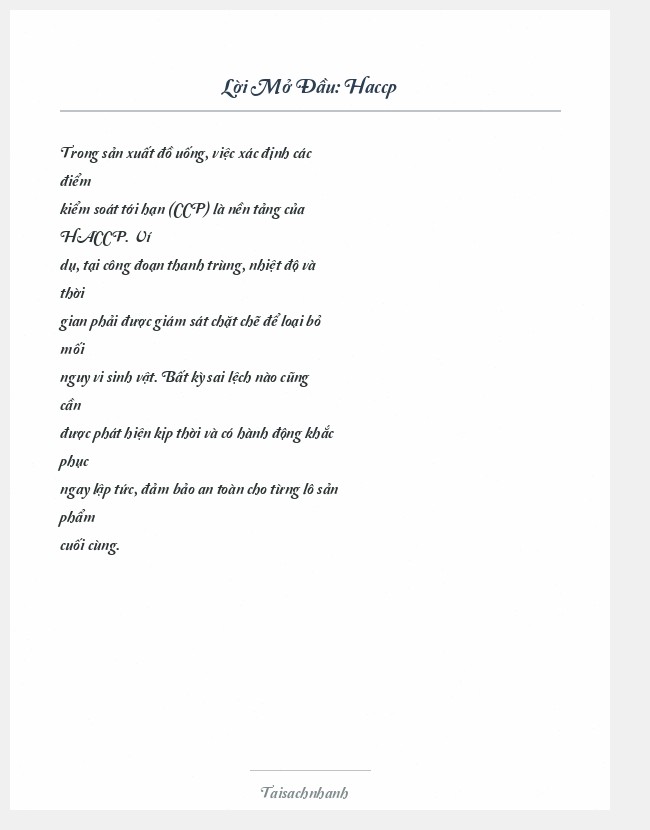 Trích đoạn Haccp