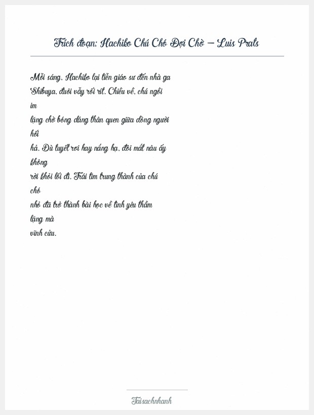 Trích đoạn Hachiko Chú Chó Đợi Chờ - Luis Prats