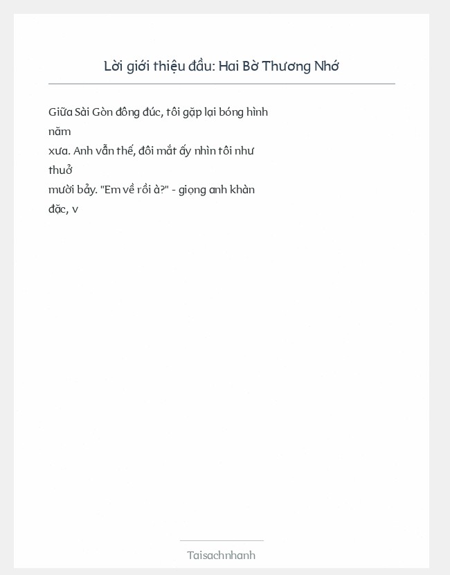 Trích đoạn Hai Bờ Thương Nhớ