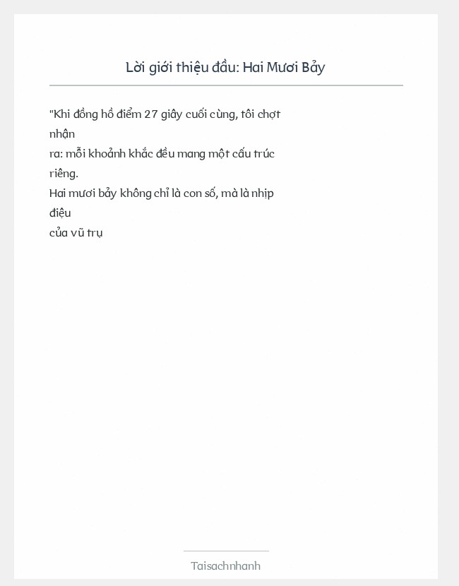 Trích đoạn Hai Mươi Bảy