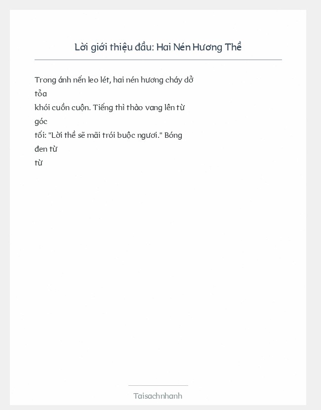 Trích đoạn Hai Nén Hương Thề