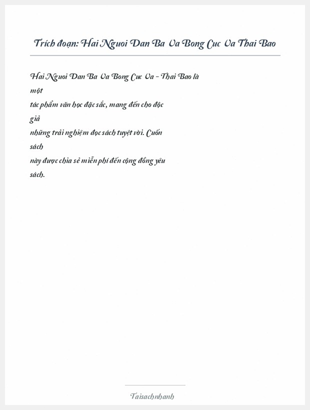 Trích đoạn Hai Nguoi Dan Ba Va Bong Cuc Va Thai Bao