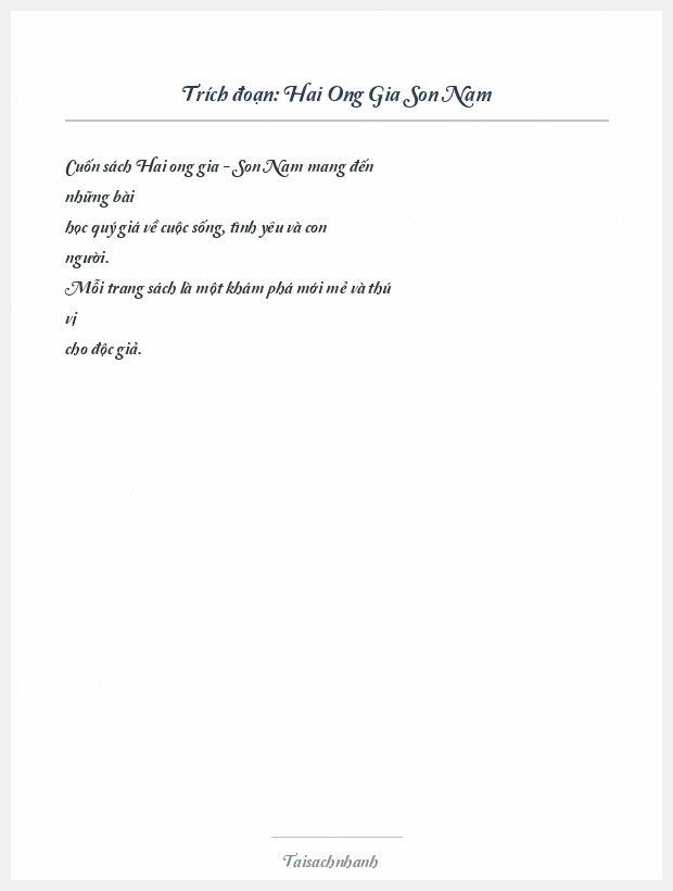 Trích đoạn Hai Ong Gia Son Nam