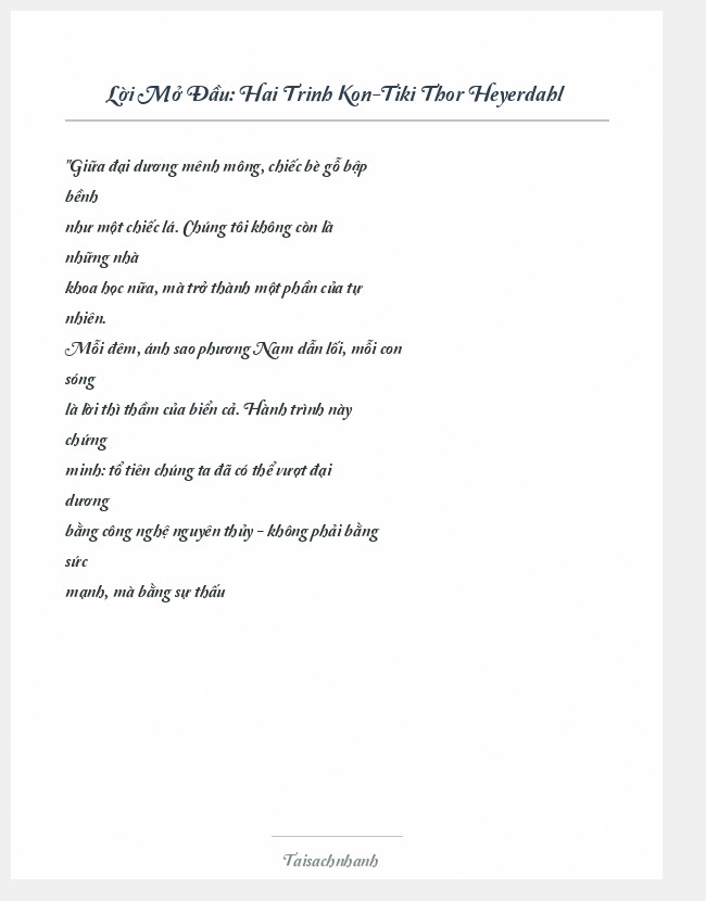 Trích đoạn Hai Trinh Kon-Tiki Thor Heyerdahl