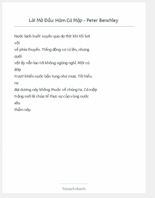 Trích đoạn Hàm Cá Mập - Peter Benchley