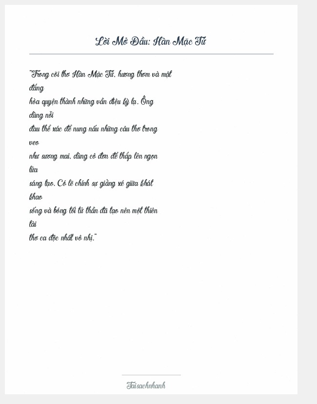 Trích đoạn Hàn Mặc Tử