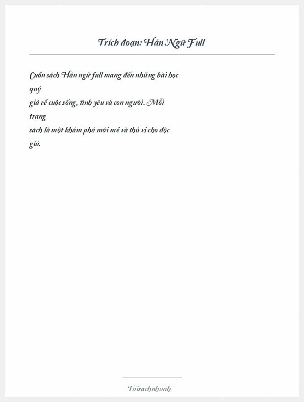 Trích đoạn Hán Ngữ Full
