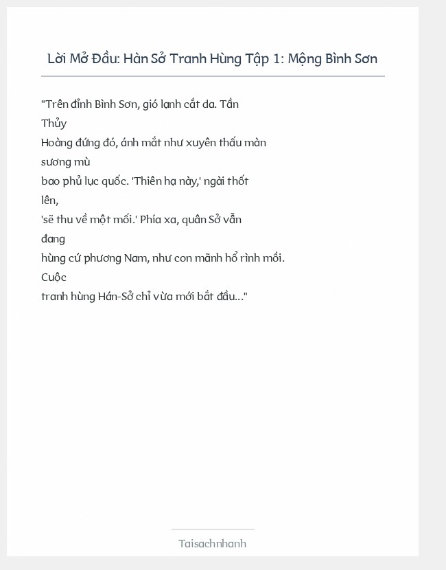 Trích đoạn Hàn Sở Tranh Hùng Tập 1: Mộng Bình Sơn