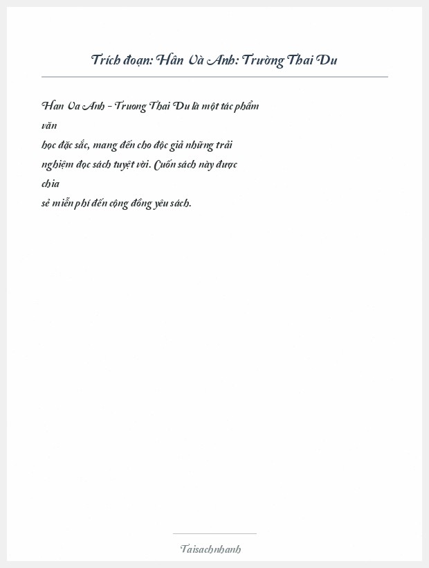 Trích đoạn Hân Và Anh: Trường Thai Du