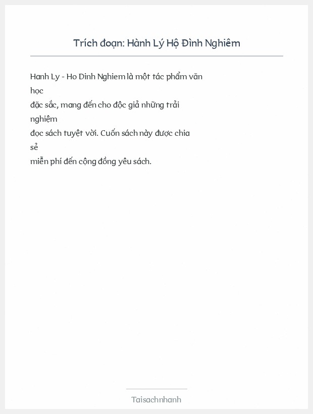 Trích đoạn Hành Lý Hộ Đình Nghiêm