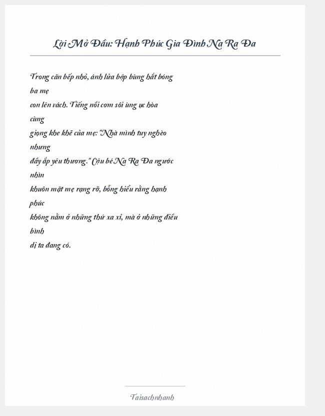 Trích đoạn Hạnh Phúc Gia Đình Na Ra Đa