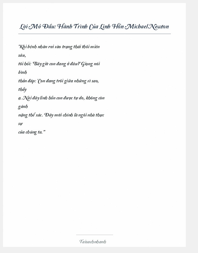 Trích đoạn Hành Trình Của Linh Hồn Michael Newton