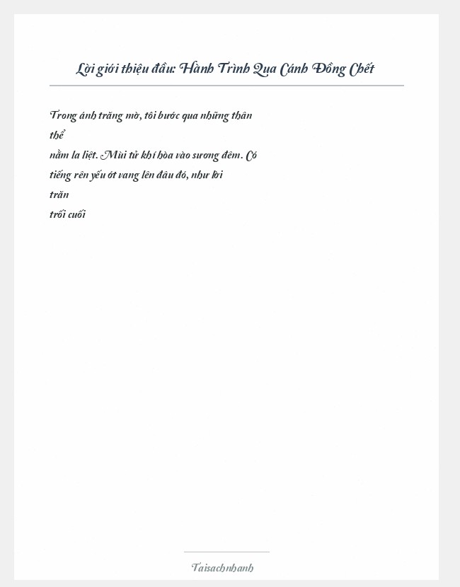 Trích đoạn Hành Trình Qua Cánh Đồng Chết