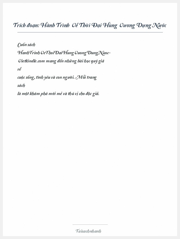 Trích đoạn Hành Trình Về Thời Đại Hùng Vương Dựng Nước