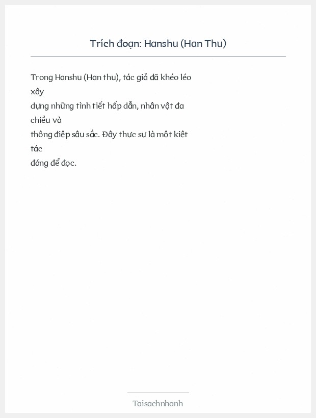 Trích đoạn Hanshu (Han Thu)