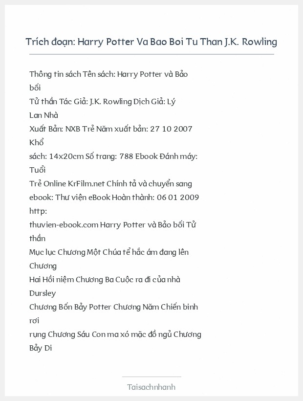 Trích đoạn Harry Potter Va Bao Boi Tu Than J.K. Rowling