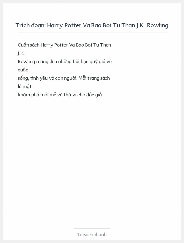 Trích đoạn Harry Potter Va Bao Boi Tu Than J.K. Rowling