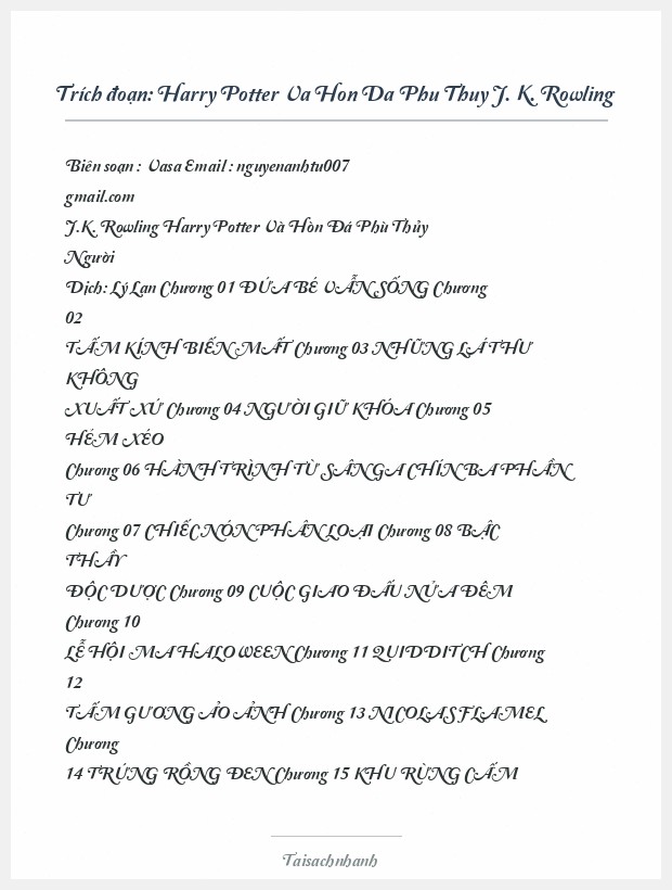 Trích đoạn Harry Potter Va Hon Da Phu Thuy J. K. Rowling