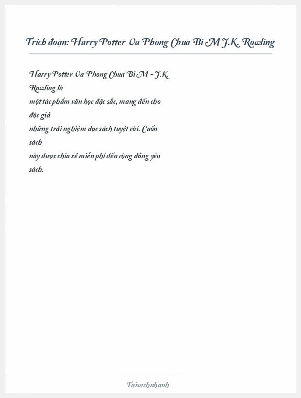Trích đoạn Harry Potter Va Phong Chua Bi M J.K. Rowling