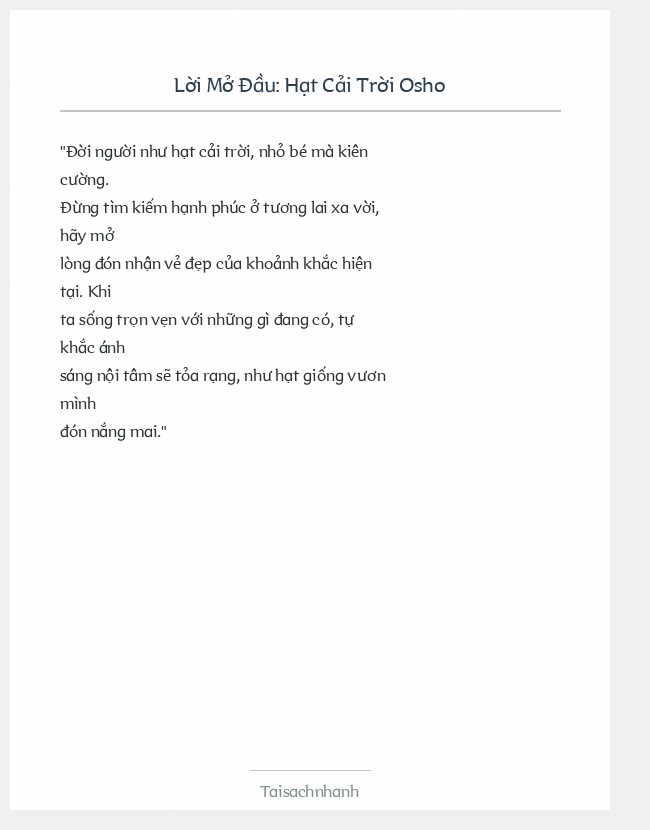 Trích đoạn Hạt Cải Trời Osho