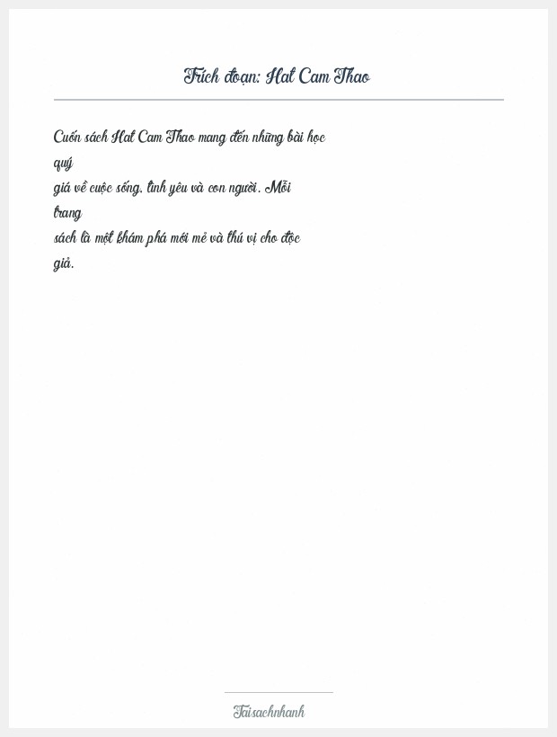 Trích đoạn Hat Cam Thao