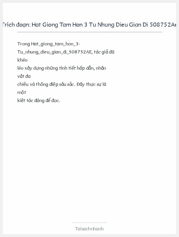 Trích đoạn Hat Giong Tam Hon 3 Tu Nhung Dieu Gian Di 508752Ae