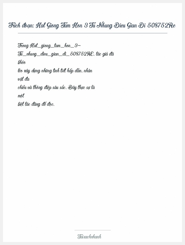Trích đoạn Hat Giong Tam Hon 3 Tu Nhung Dieu Gian Di 508752Ae